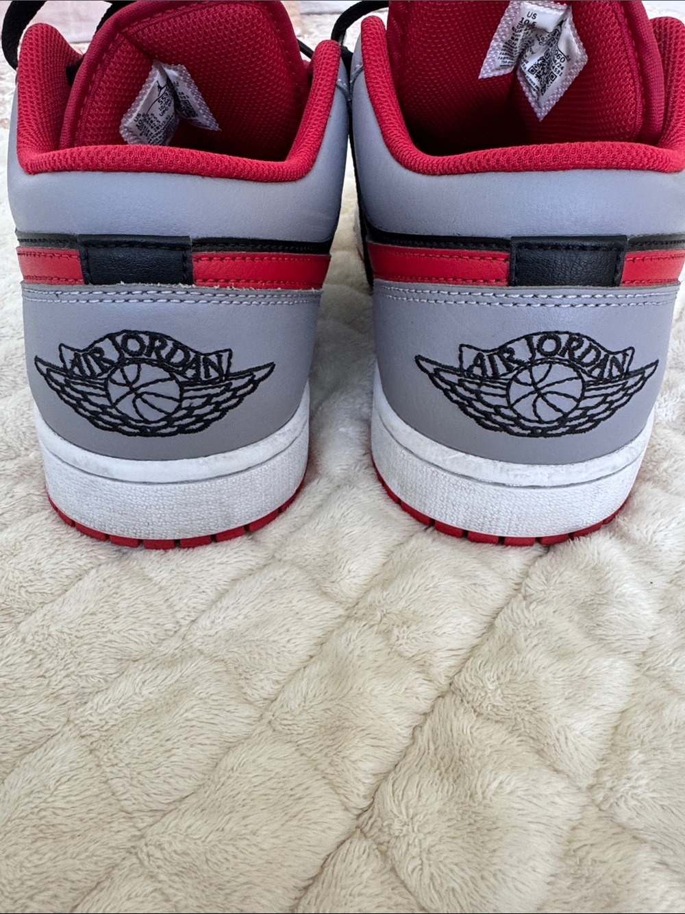 Jordan Low Top Sneakers in Black, Gray & Red - Picture 3 of 5